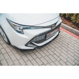 Накладка сплиттер на передний бампер Вар2 на Toyota Corolla XII Hatchback / Touring Sports